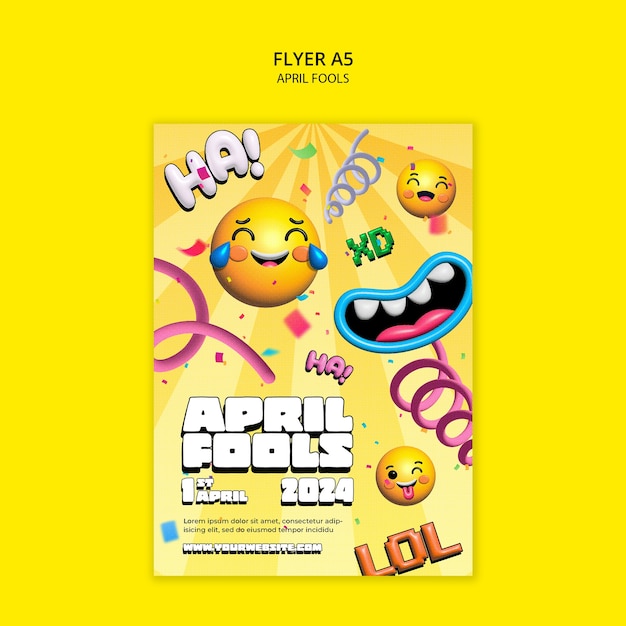 Free PSD april fools' celebration poster template