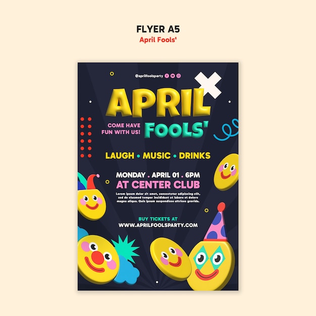 Free PSD april fools' celebration poster template