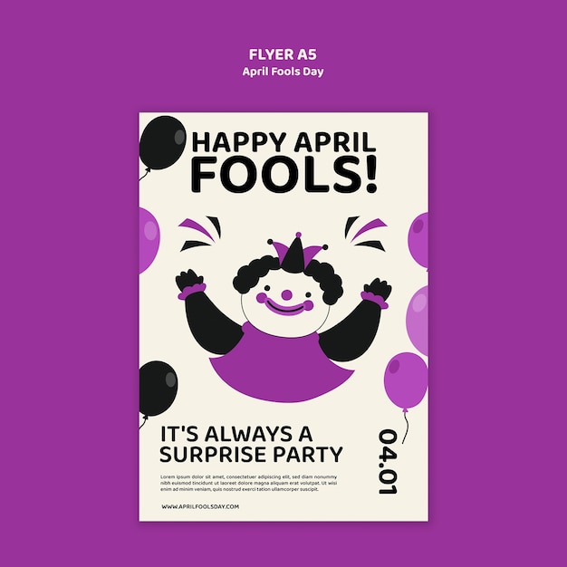 Free PSD april fools' celebration poster template