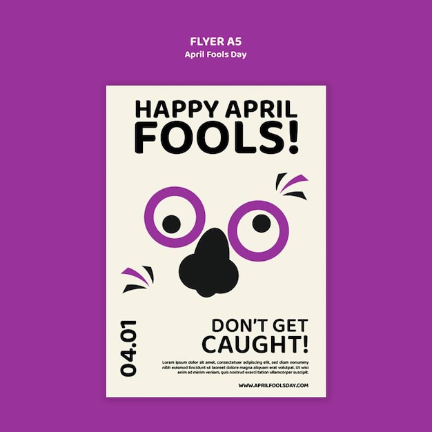 Free PSD april fools' celebration poster template