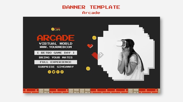 Arcade banner template design