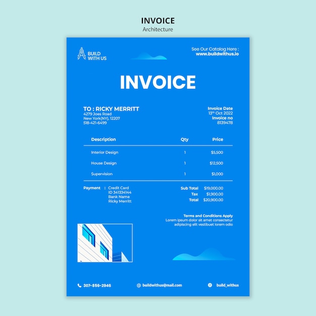 Architect studio invoice template