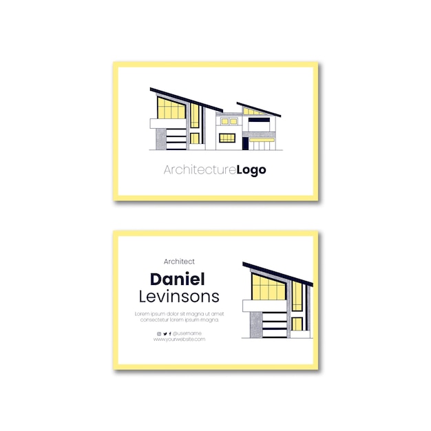 Free PSD architecture and building horizontal business card template