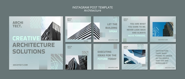 Architecture and building instagram posts collection