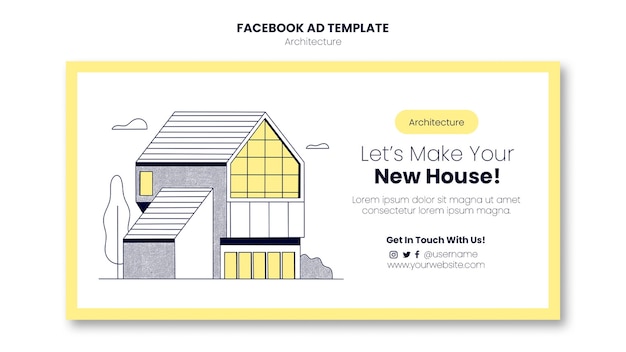 Free PSD architecture and building social media promo template