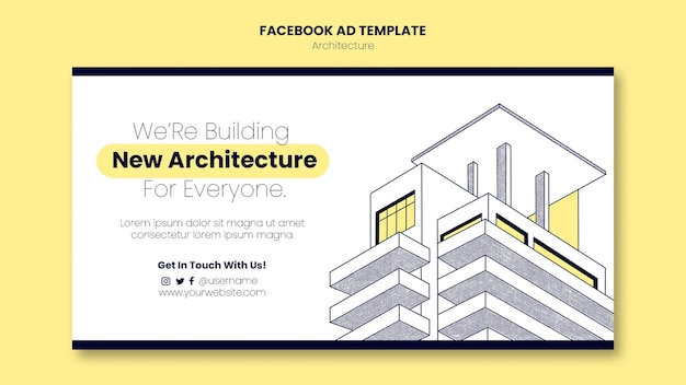 Free PSD architecture and building social media promo template