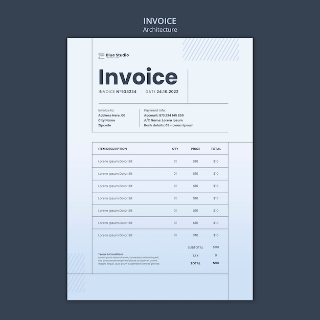 Architecture invoice template