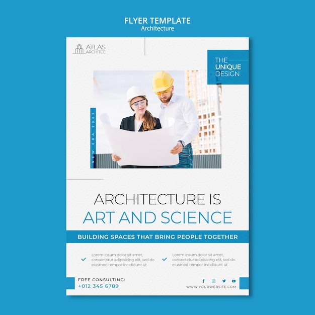 Free PSD architecture project flyer template