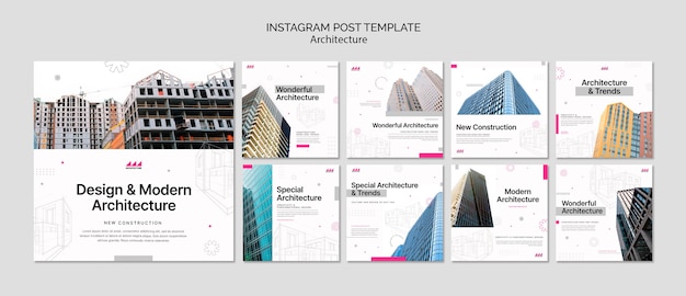 Free PSD architecture project instagram posts