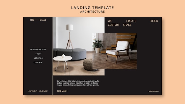 Free PSD architecture project landing page