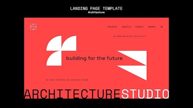 Free PSD architecture project landing page