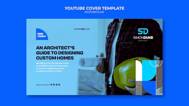 Free PSD architecture project youtube cover template