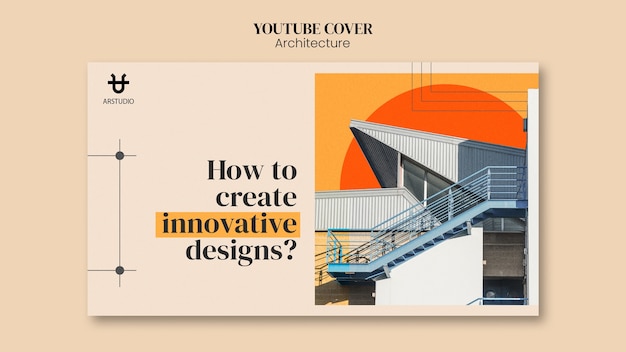 Free PSD architecture project youtube cover template