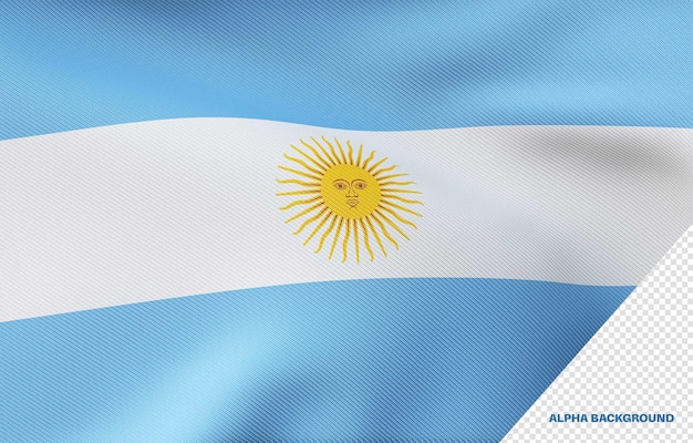 Free PSD argentina 3d flag with realistic texture