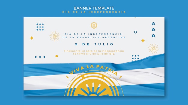 Argentina independence day banner template