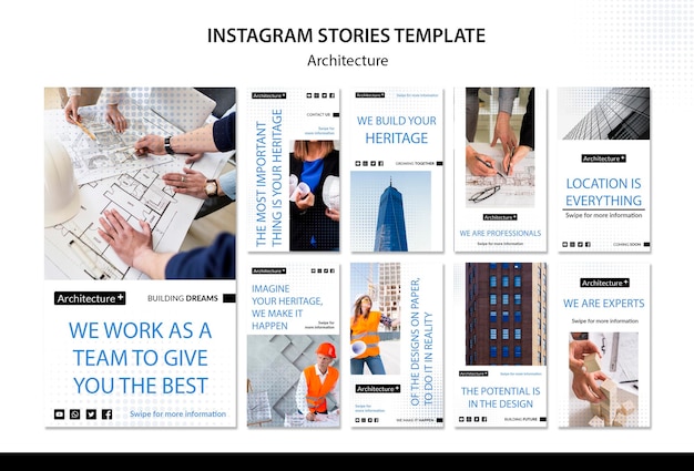 Free PSD arhitecture concept instagram stories template