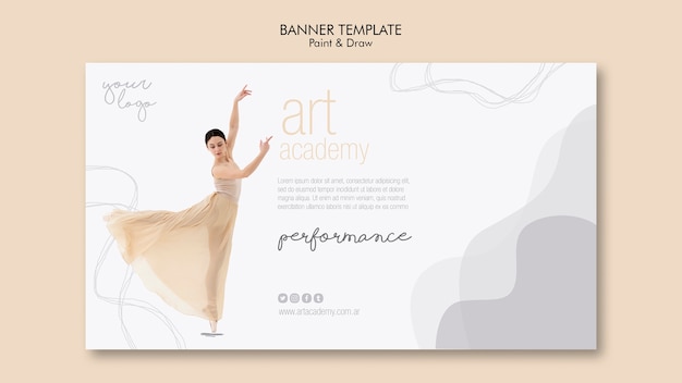 Free PSD art academy banner template style