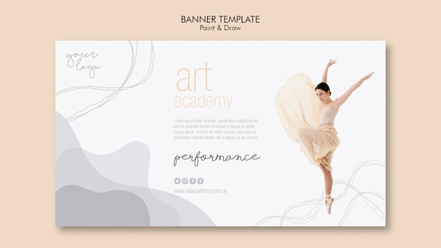 Free PSD art academy banner template