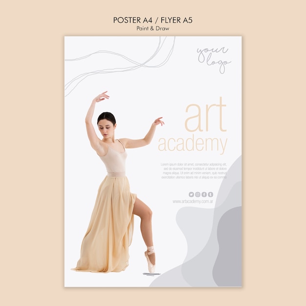 Free PSD art academy flyer design