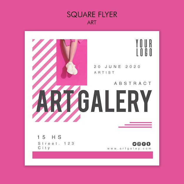 Free PSD art concept square flyer template