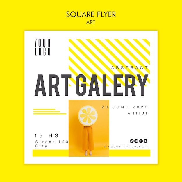 Free PSD art concept square flyer template