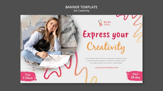 Free PSD art and creativity banner template