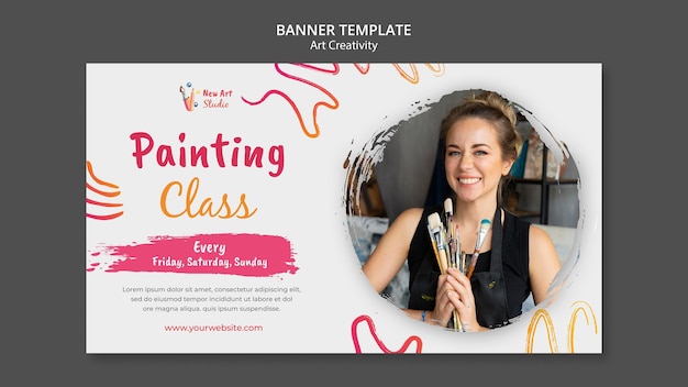 Free PSD art and creativity banner template