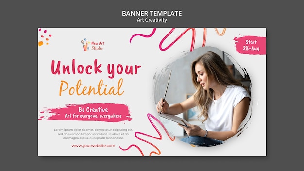 Free PSD art and creativity banner template