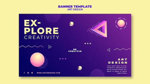 Free PSD art design banner template