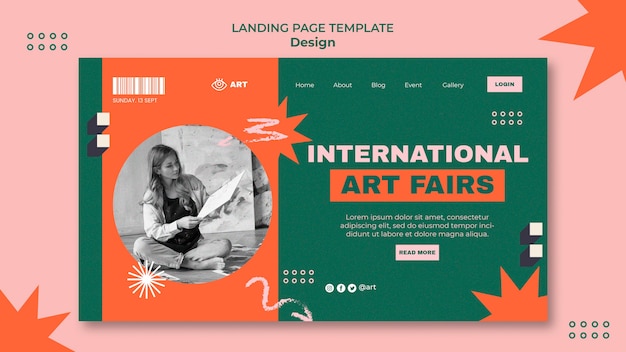 Free PSD art design landing page template