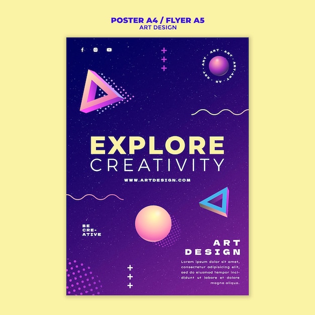 Free PSD art design print template