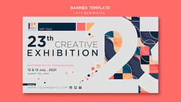 Free PSD art exhibition concept banner template