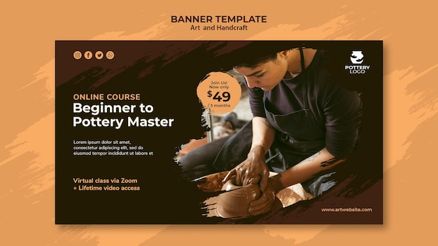 Free PSD art and hand craft banner template