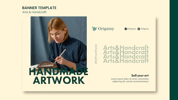 Art and handcraft banner design template