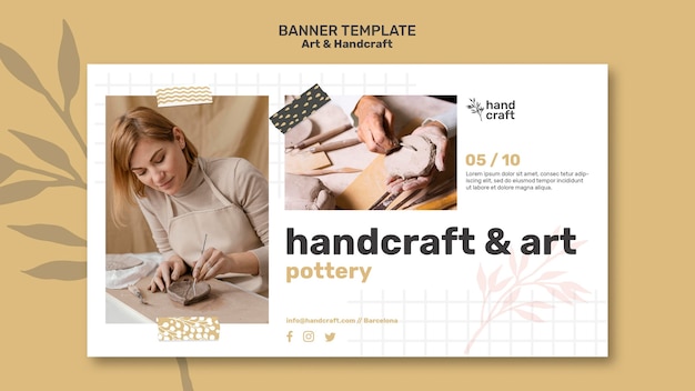 Free PSD art and handcraft banner template