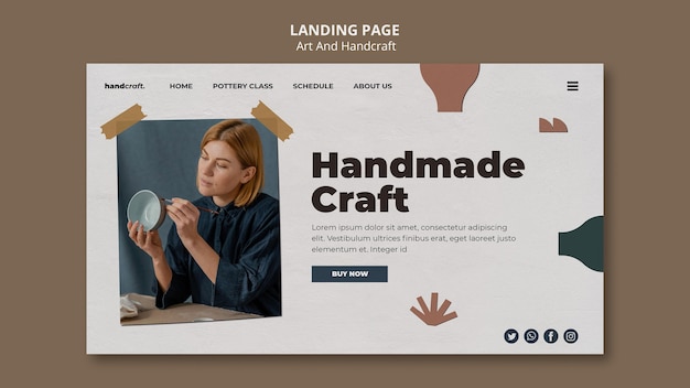 Art and handcraft landing page template