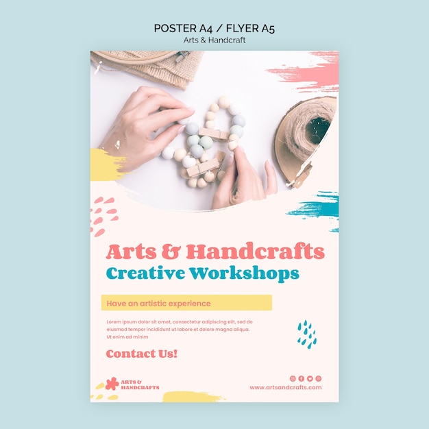 Free PSD art and handcraft poster template