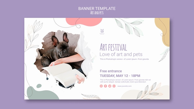 Free PSD art and pet banner concept template