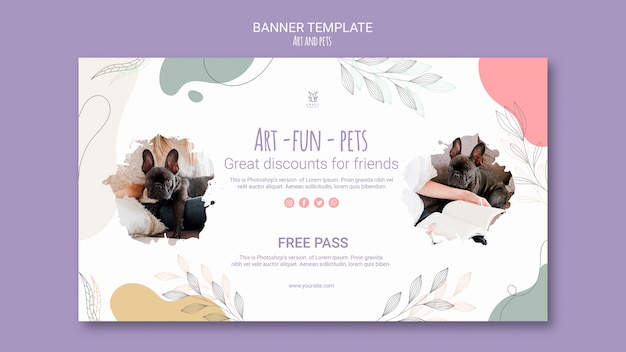 Free PSD art and pet banner template design