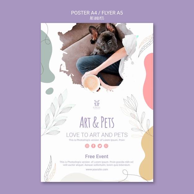 Art and pet poster template theme