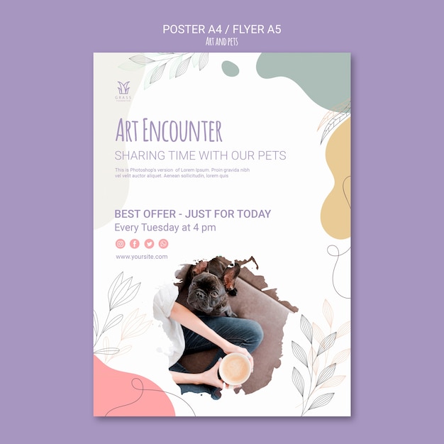 Free PSD art and pet poster template