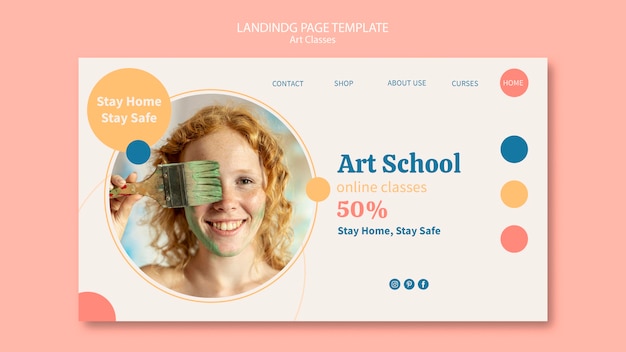 Art school landing page template