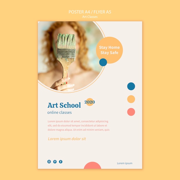 Free PSD art school poster template