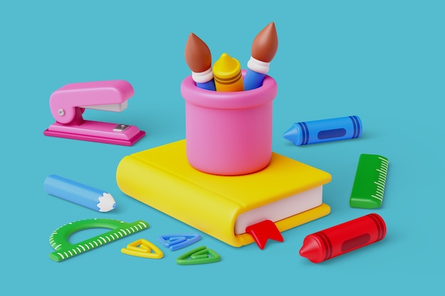 Free PSD art supplies still life background