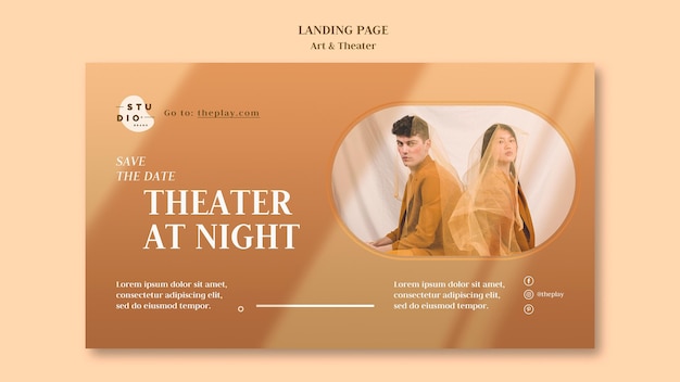 Art and theater template landing page