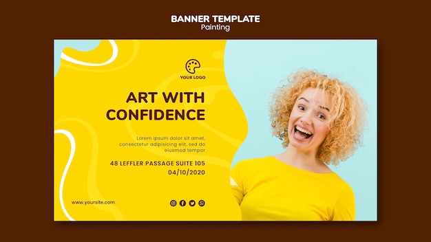 Free PSD art with confidence painting template