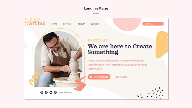 Art workshop landing page template