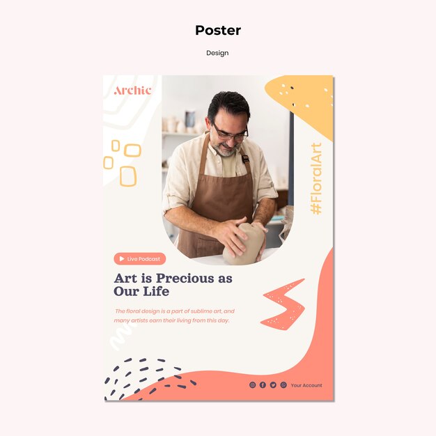 Art workshop poster design template