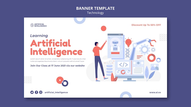 Artificial intelligence banner template