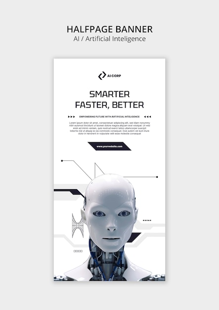 Free PSD artificial intelligence concept template